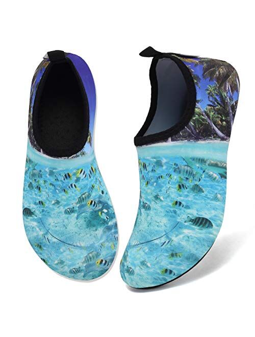 Water Shoes for Women's Mens Barefoot Quick-Dry Aqua Socks for Beach Swim Surf Yoga Exercise New Translucent Color Soles