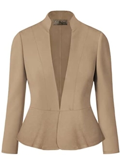 Hybrid & Company Womens Casual Elegant Work Office Nylon Ponte Blazer Jacket