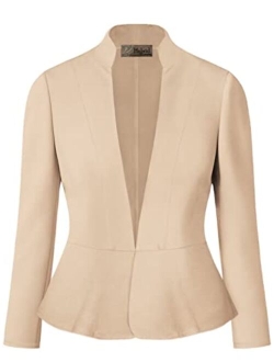 Hybrid & Company Womens Casual Elegant Work Office Nylon Ponte Blazer Jacket