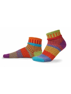 Solmate Socks Mismatched Quarter Length Socks for Women/Men, USA Made with Recycled Yarns