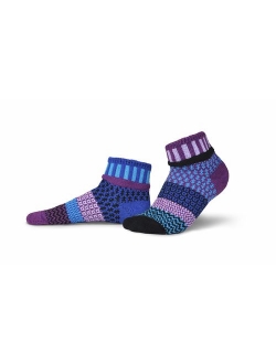 Solmate Socks Mismatched Quarter Length Socks for Women/Men, USA Made with Recycled Yarns