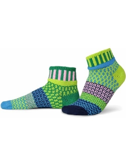 Solmate Socks Mismatched Quarter Length Socks for Women/Men, USA Made with Recycled Yarns