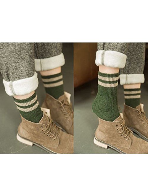 Zmart 5 Pack Women's Warm Thick Knit Wool Cozy Socks Colorful Casual Fall Winter