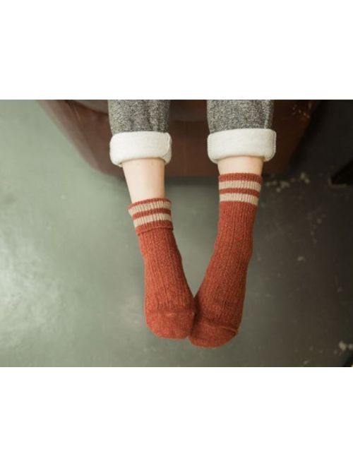 Zmart 5 Pack Women's Warm Thick Knit Wool Cozy Socks Colorful Casual Fall Winter