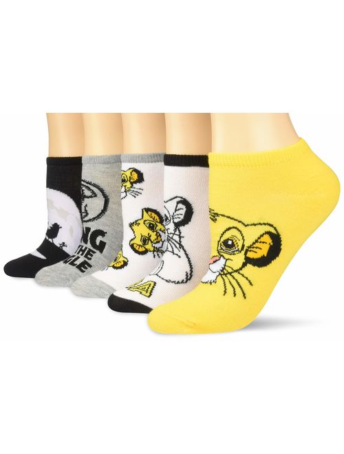 Disney Women's Lion King 5 Pack No Show Socks