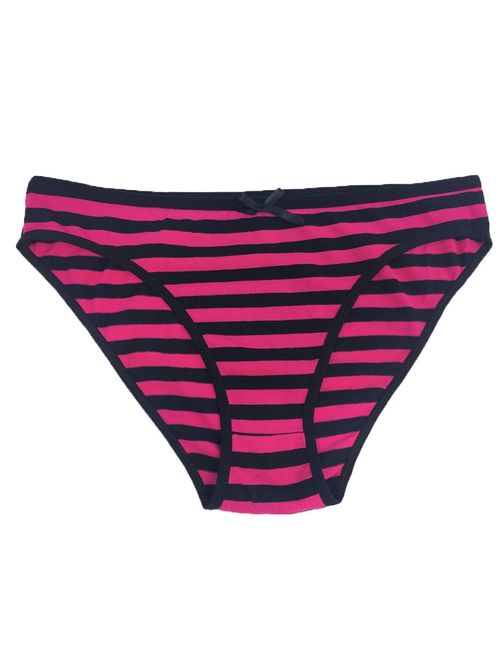 Nabtos Cotton Women's Panties Bikini Underwear Stripes Women's Panties (Pack of 6)