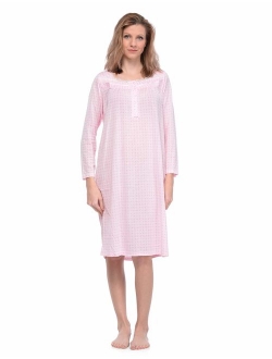 Casual Nights Women's Square Neck Long Sleeve Lace Floral Nightgown