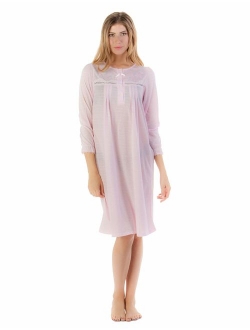 Casual Nights Women's Square Neck Long Sleeve Lace Floral Nightgown