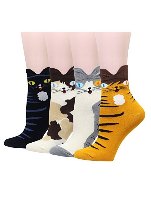 Wish Island Women's 5 Packs Fun Crazy Hallowmas Halloween Cotton Crew Socks