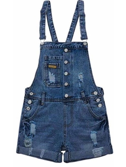 AvaCostume Womens Wash Jumper Denim Overall Shorts