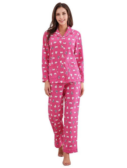 Richie House Women's Printed Flannel Two-Piece Set Pajama Size S-XL RHW2774