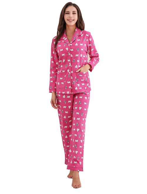 Richie House Women's Printed Flannel Two-Piece Set Pajama Size S-XL RHW2774