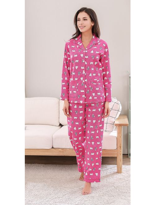 Richie House Women's Printed Flannel Two-Piece Set Pajama Size S-XL RHW2774