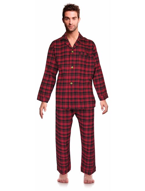 Casual Trends Classical Sleepwear Men's 100% Cotton Flannel Pajama Set,