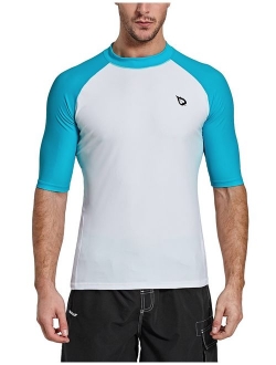 Men's Short Sleeve Rashguard Swim Shirt UV Sun Protection UPF 50