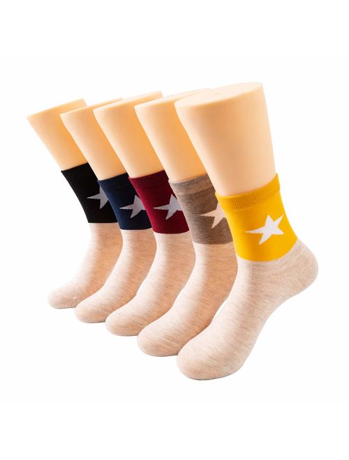 Awesome 360 Women's 5-Pack Casual Socks, Print Assorted 1