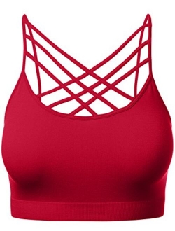 Women's Novelty Bras Seamless Triple Criss-Cross Front Bralette Sports Bra