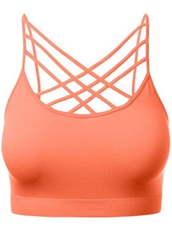 Women's Novelty Bras Seamless Triple Criss-Cross Front Bralette Sports Bra