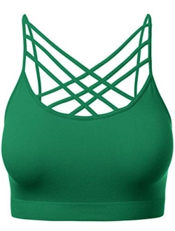 Women's Novelty Bras Seamless Triple Criss-Cross Front Bralette Sports Bra