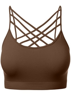 Women's Novelty Bras Seamless Triple Criss-Cross Front Bralette Sports Bra