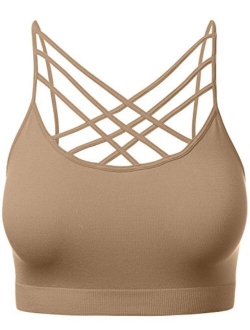 Women's Novelty Bras Seamless Triple Criss-Cross Front Bralette Sports Bra