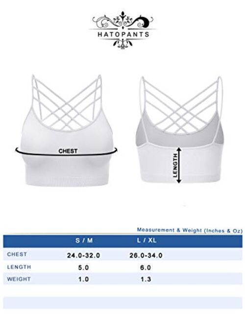 HATOPANTS Women's Novelty Bras Seamless Triple Criss-Cross Front Bralette Sports Bra