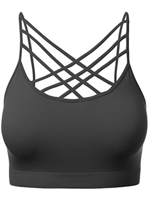 HATOPANTS Women's Novelty Bras Seamless Triple Criss-Cross Front Bralette Sports Bra