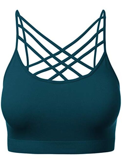 HATOPANTS Women's Novelty Bras Seamless Triple Criss-Cross Front Bralette Sports Bra