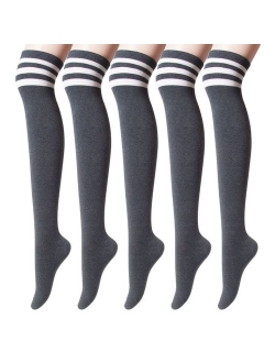 Sockstheway Womens Casual Knee High Tube Socks with Triple Stripes