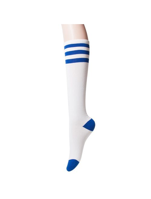 Sockstheway Womens Casual Knee High Tube Socks with Triple Stripes