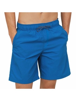 Fort Isle Mens Swim Trunks - Solid Color - Bathing Suit - Quick Dry Beach Swimming Shorts