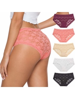 Wealurre Womens Underwear Lace Sexy Panties Bikini Panty for Women Seamless Hipster Pack
