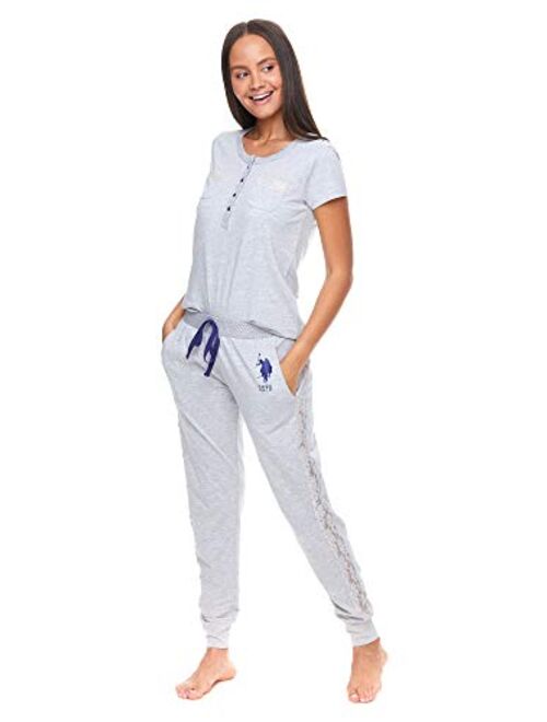 U.S. Polo Assn. Womens Short Sleeve Shirt and Long Pajama Pants Sleepwear Set