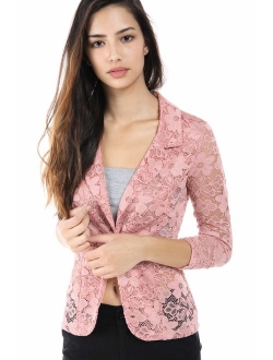 Women's Slim Fit One Button Office Knit Blazer Jacket,Made in USA Except for Striped Jacket (Small-3XL)