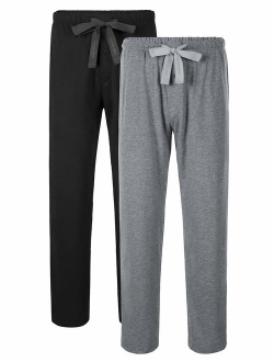 Men's Comfy Jersey Cotton Knit Pajama Lounge Sleep Pant in 1/2 Pack