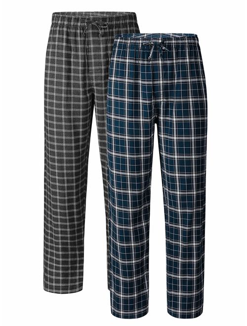 DAVID ARCHY Men's Comfy Jersey Cotton Knit Pajama Lounge Sleep Pant in 1/2 Pack