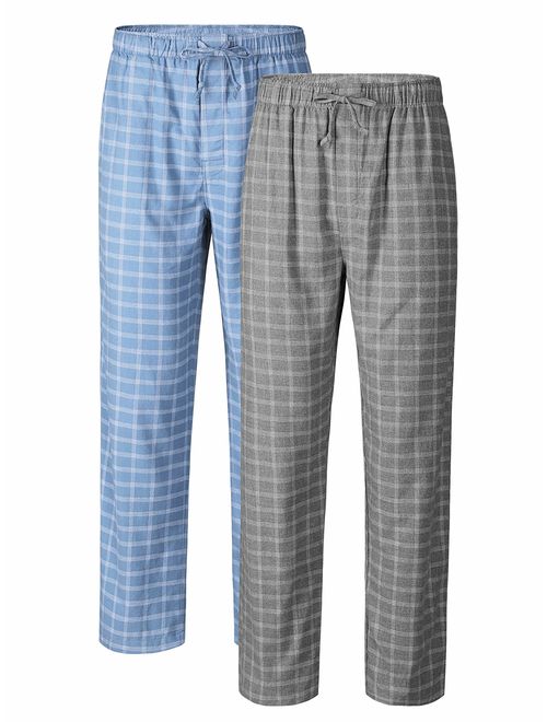 DAVID ARCHY Men's Comfy Jersey Cotton Knit Pajama Lounge Sleep Pant in 1/2 Pack