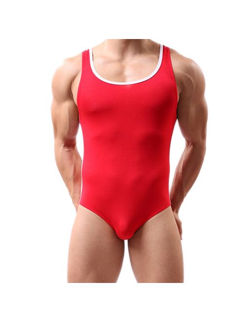 Mens Suspenders Wrestling Singlet Leotard Thong Bodysuit Jumpsuit Briefs Swimwear