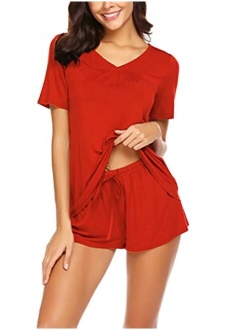 Women's Shorts Pajama Set Short Sleeve Sleepwear Nightwear Pjs S-XXL