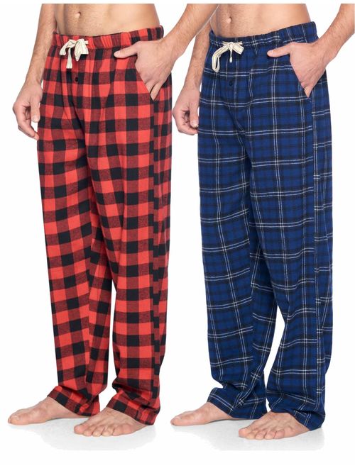 Ashford & Brooks Mens Super Soft Flannel Plaid Pajama Sleep Pants