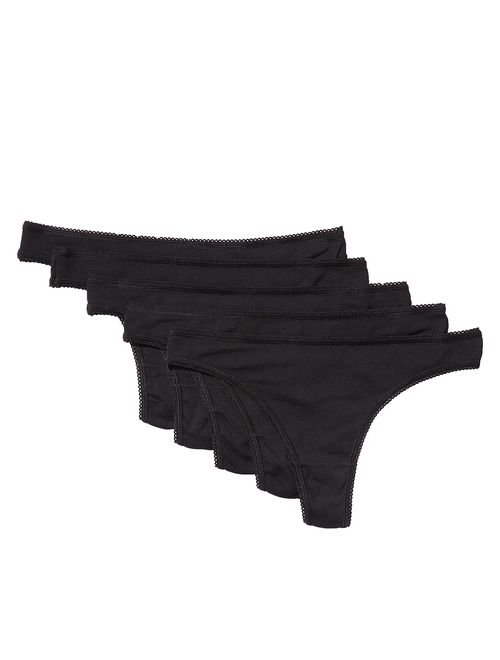 Amazon Brand - Iris & Lilly Women's Cotton Thong Panty, Multipack