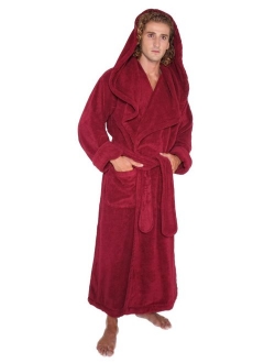 Arus Men's Big and Tall Long Monk Robe Hooded Full Length Turkish Cotton Bathrobe