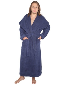 Arus Men's Big and Tall Long Monk Robe Hooded Full Length Turkish Cotton Bathrobe