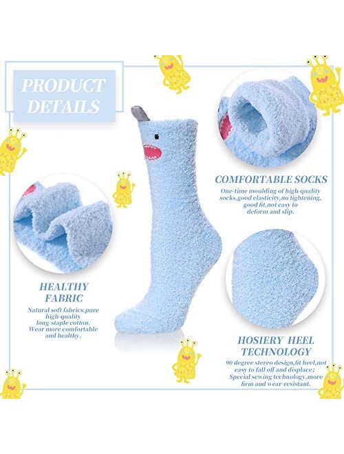 Womens Soft Cute Funny Animal Designe Microfiber Slipper Socks Cozy Fuzzy Winter Warm Socks