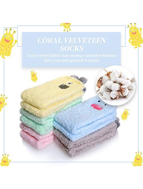 Womens Soft Cute Funny Animal Designe Microfiber Slipper Socks Cozy Fuzzy Winter Warm Socks