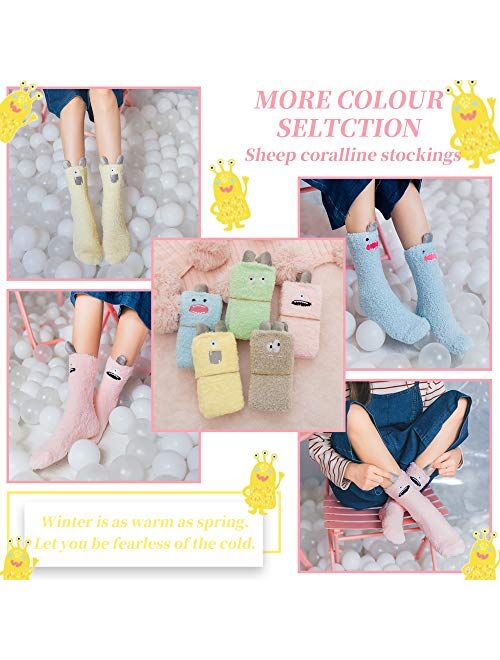 Womens Soft Cute Funny Animal Designe Microfiber Slipper Socks Cozy Fuzzy Winter Warm Socks