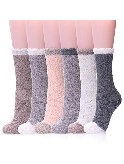 Womens Soft Cute Funny Animal Designe Microfiber Slipper Socks Cozy Fuzzy Winter Warm Socks