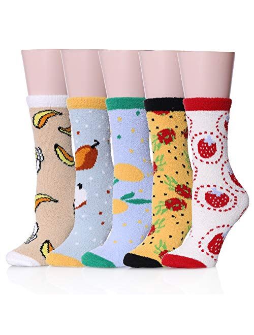 Womens Soft Cute Funny Animal Designe Microfiber Slipper Socks Cozy Fuzzy Winter Warm Socks