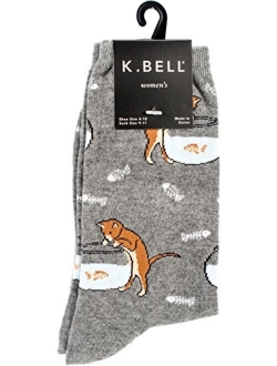 Women's Cool Cats Fun Novelty Casual Crew Socks