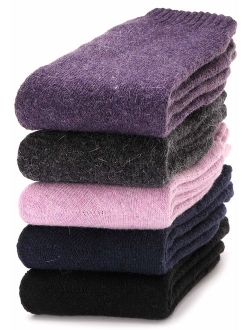 Womens Wool Socks Warm Thermal Thick Heavy Cold Weather Winter Socks 5 Pack